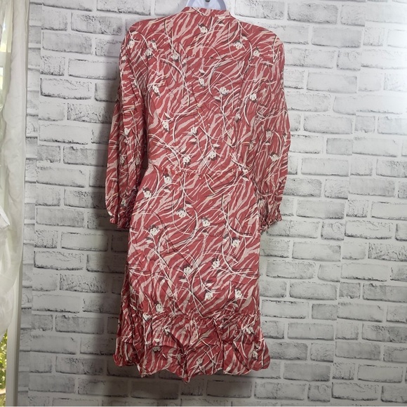 All Saints Alise Kazuno Floral Print Drawstring Dress 8 - Picture 6 of 13